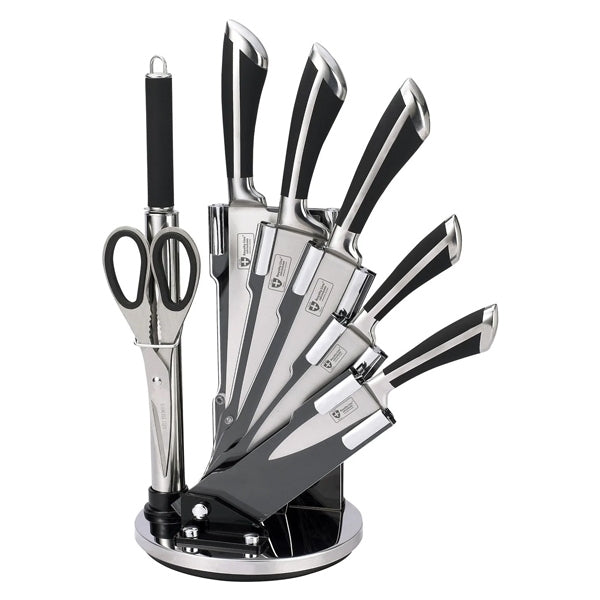 7pcs, knife stand set, knives set, black, RoyaltyLine RL-KSS700