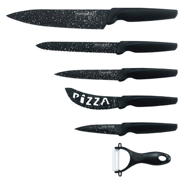 6pcs, kitchen knife, box-set, marble coating, Royalty Line RL-MB5N