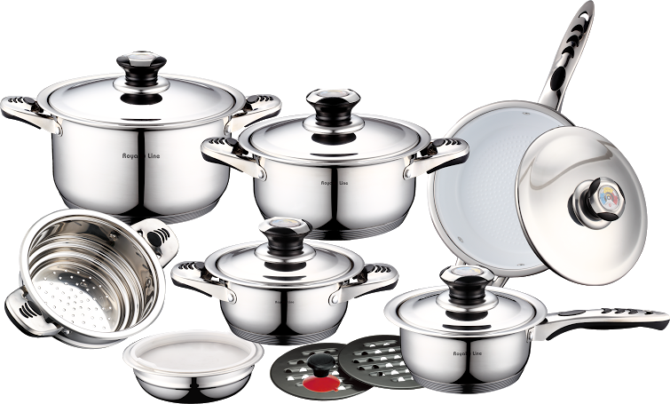16PCS, inox, cookware set, Royalty Line RL-16B