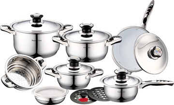 16PCS, inox, cookware set, Royalty Line RL-16B