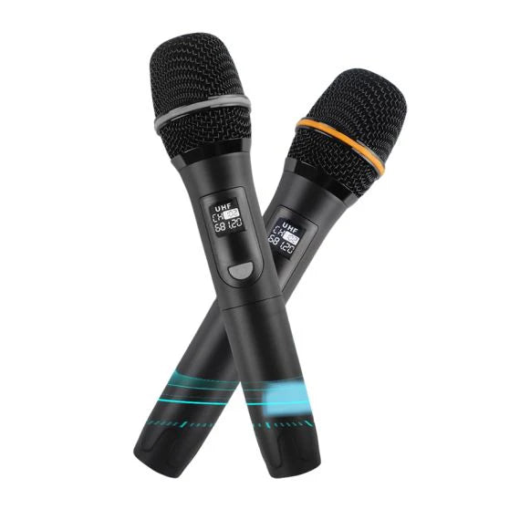 Portable Karaoke System with Light Effects 2 Wireless Microphones
