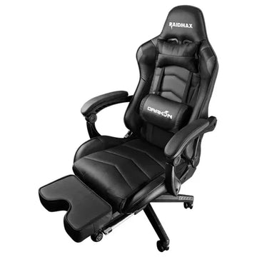 Gaming Chair, PU Leather, Up to 150kg, Black