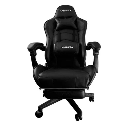Gaming Chair, PU Leather, Up to 150kg, Black