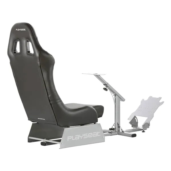 Gaming Simulation Seat, PU Leather, Up to 120kg, Including Slider, Black/Silver